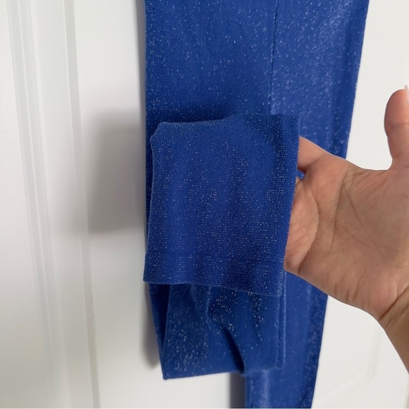 NWOT BCBGMAXAZRIA Metallic Leggings, Blue, XS/S - Picture 8 of 8